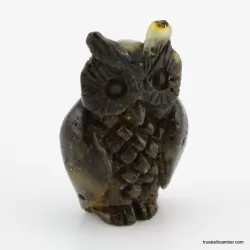 Carved Genuine BALTIC AMBER - Owl