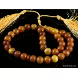 Islamic 33 Baltic amber prayer ROUND beads