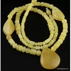 Butter combination beads Baltic amber necklace