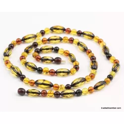 Long combination Baltic amber neclace 30in