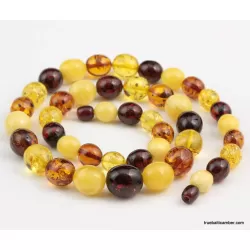 Large glittering OLIVE Baltic amber beads ecklace