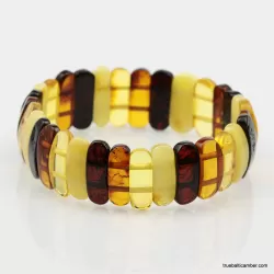 Multi pieces Baltic amber elastic bracelet