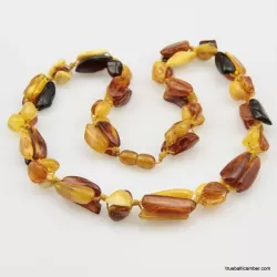 Triple BEANS Baltic amber arisan necklace 20in