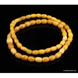 Vintage Egg Yolk BARREL Baltic amber unisex necklace