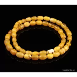 Vintage Egg Yolk BARREL Baltic amber unisex necklace