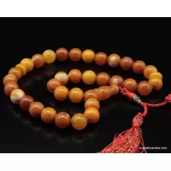 Vintage Egg Yolk Islamic 33 Baltic amber Prayer ROUND beads