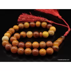 Vintage Egg Yolk Islamic 33 Baltic amber Prayer ROUND beads