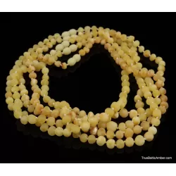 5 Raw Butter BAROQUE beads Baltic amber necklace