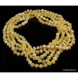 5 Raw Butter BAROQUE beads Baltic amber necklace