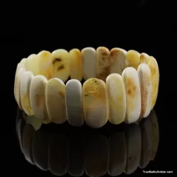 White pieces Baltic amber stretch bracelet