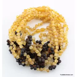 10 Raw Flower BAROQUE Baby teething Baltic amber necklaces