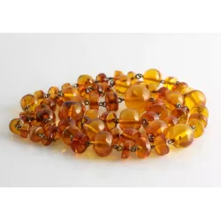 Vintage Composition beads Baltic amber necklace 28in