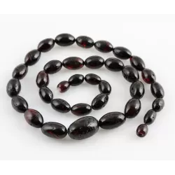 Cherry Olive beads Baltic amber necklace 20in