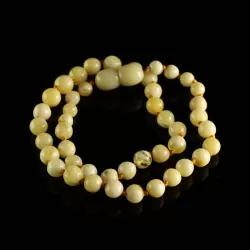 ROUND Baby teething Baltic amber necklace 13in