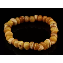 Egg Yolk nuggets Baltic amber stretch bracelet 8in