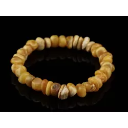 Egg Yolk nuggets Baltic amber stretch bracelet 8in