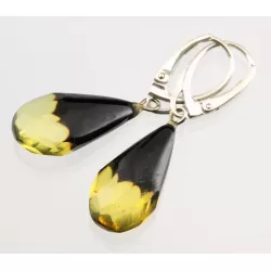 Faceted teardrops Baltic amber earrings