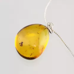 Baltic amber silver pendant w insect inclusion