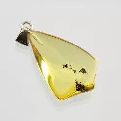 Free-shaped Baltic Amber Silver Pendant