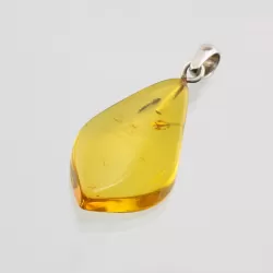 Free-shaped Baltic Amber Silver Pendant