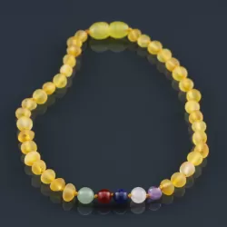 Gemstone Baltic Amber Teething Necklace for Baby