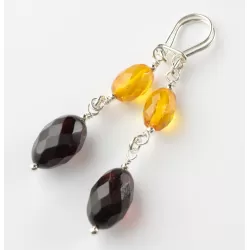 Baltic amber dangle sterling silver hook earrings