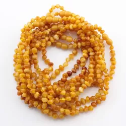 10 Butter BAROQUE Baby teething Baltic amber necklaces 32cm