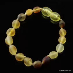 Mix Raw BEANS Baby teething Baltic amber bracelet