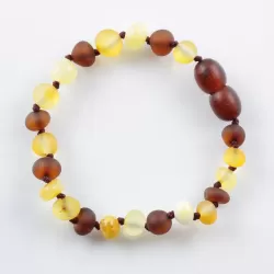 Multi BAROQUE Baby teething Baltic amber bracelet