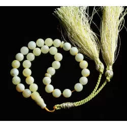 Islamic 33 Prayer White ROUND Baltic amber 7MM beads