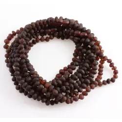 10 Raw Ruby BAROQUE Baby teething Baltic amber necklaces 32cm