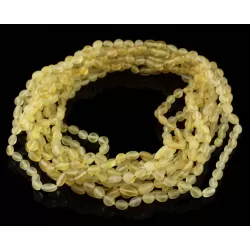 10 Raw Lemon BEANS Baltic amber adult necklaces 45cm