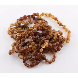 10 Raw Cognac BEANS Baltic amber adult bracelets 18cm