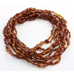 10 Cognac BEANS Baltic amber adult wholesale necklaces 45cm