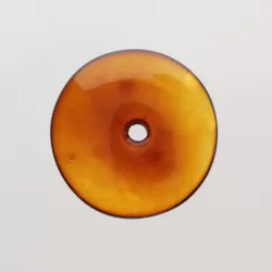 Donut shape Baltic amber pendant medallion