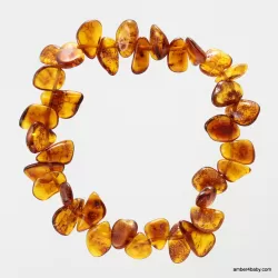 Leaf Style Baltic Amber Stretch Bracelet 18cm