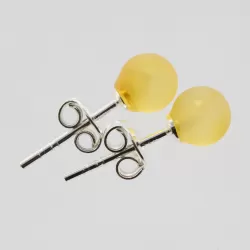 Raw Studs Baltic amber Silver Earrings