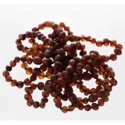 10 Raw Ruby BAROQUE Baltic amber teething bracelets 16cm