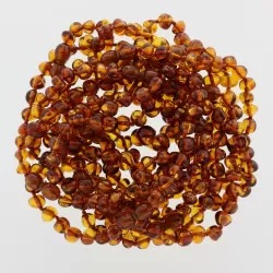 10 Pop Cognac Baltic Amber Anklets 25cm