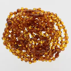 10 Pop Cognac Baltic Amber Anklets 25cm