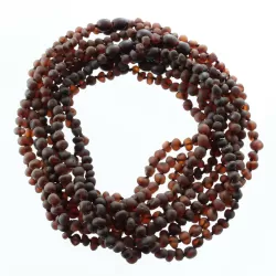 10 Raw Ruby BAROQUE teething Baltic amber necklaces 36cm