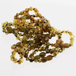 10 Raw Green BAROQUE Baltic amber teething bracelets 14cm