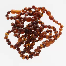 8 Raw Cognac BAROQUE Baltic amber teething bracelets 14cm