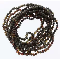 10 Raw Dark BAROQUE teething Baltic amber necklaces 32cm