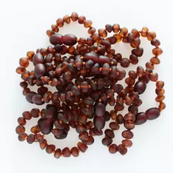 10 Raw Cognac BAROQUE Baltic amber teething bracelets 14cm