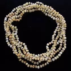 5 Raw Milk BAROQUE beads Baltic amber adult necklaces 50cm