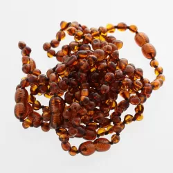 10 Cognac BAROQUE Baltic amber teething bracelets 14cm