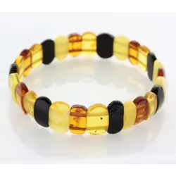 Multi pieces Baltic amber stretchy bracelet 20cm