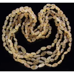 5 Raw Honey BEANS Baltic amber adult necklaces 55cm