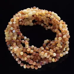 10 Raw Mix BAROQUE Baltic amber teething necklaces 32cm